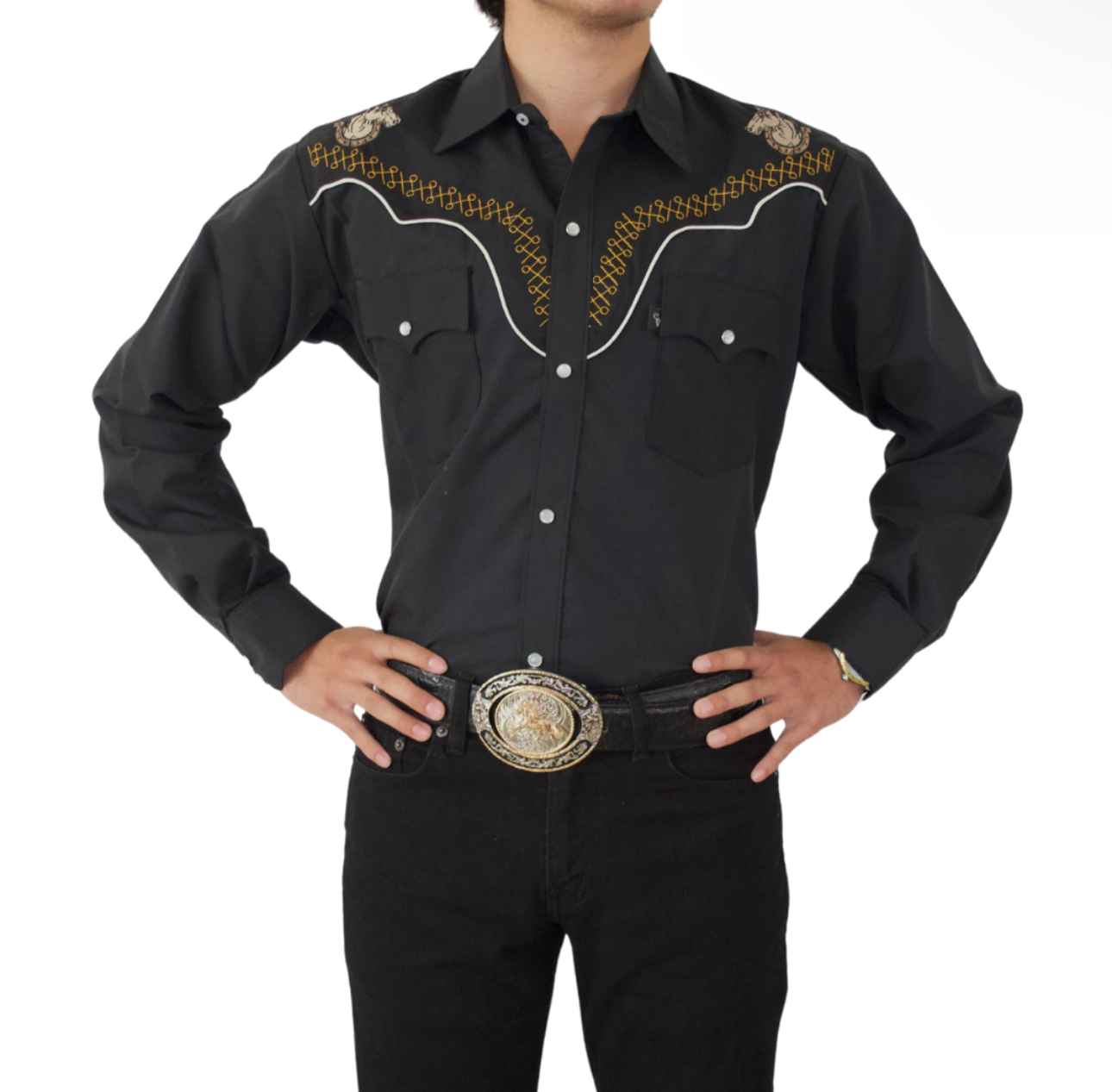 Camisa Texana Negro/Negro